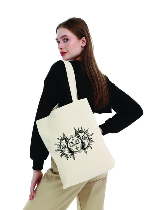 Zoozie Bags 0597 Bolso de Mano de Algodón, Color Crema, 35x40x8cm